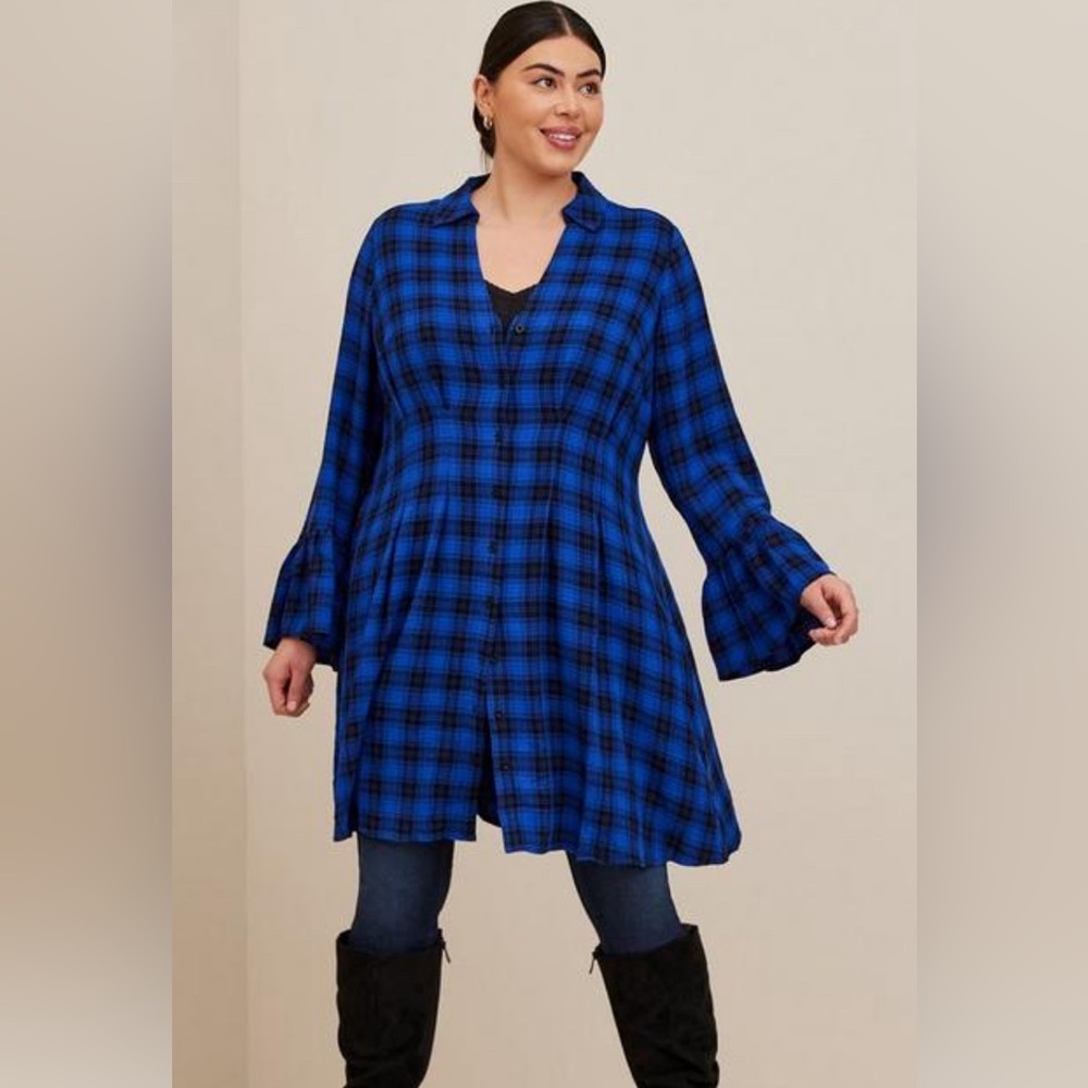 Mini Gauze Bell Sleeve Shirtdress Torrid Size 3